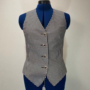 Laurel Black & White Checked Cotton Vest - Size 36
